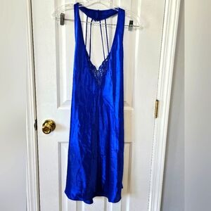 Vtg 90s Frederick's of Hollywood Royal Blue Intimate Dress Medium